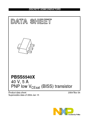 PBSS5540X Datasheet PDF NXP Semiconductors.