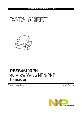 PBSS4240DPN Datasheet PDF NXP Semiconductors.