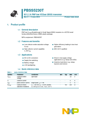 PBSS5230T Datasheet PDF NXP Semiconductors.