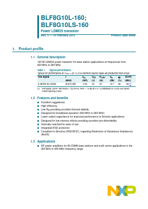 BLF8G10L-160 Datasheet PDF NXP Semiconductors.