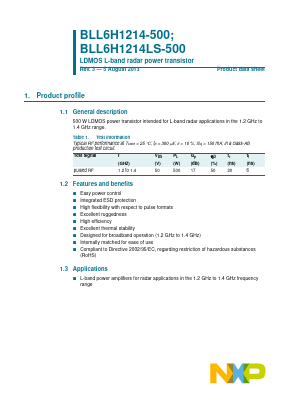 BLL6H1214 Datasheet PDF NXP Semiconductors.