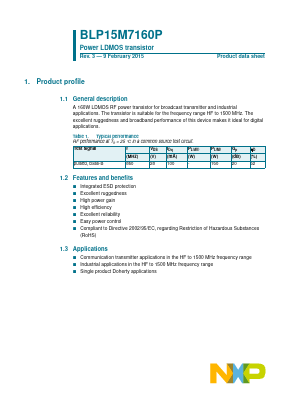 BLP15M7160P Datasheet PDF NXP Semiconductors.