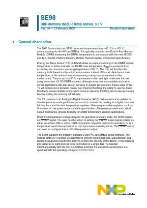 SE98TK Datasheet PDF NXP Semiconductors.