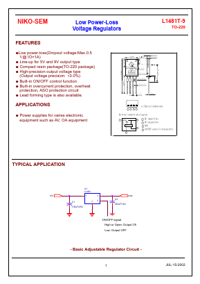 L1481T-9 Datasheet PDF Niko Semiconductor