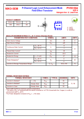 PV551BA Datasheet PDF Niko Semiconductor