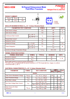 PV608BA Datasheet PDF Niko Semiconductor