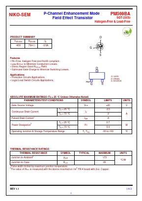 PM569BA Datasheet PDF Niko Semiconductor