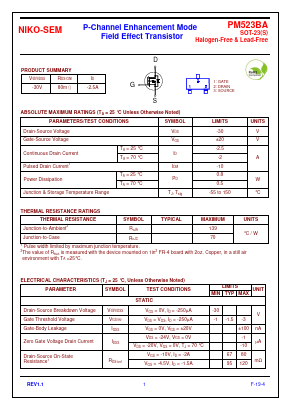 PM523BA Datasheet PDF Niko Semiconductor