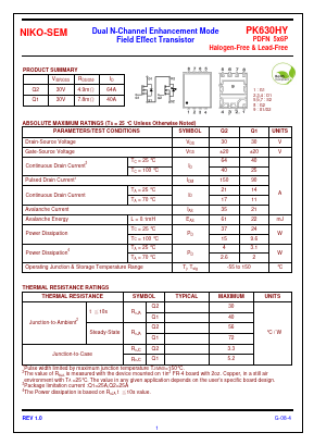 PK630HY Datasheet PDF Niko Semiconductor