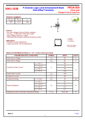 PK5A1BA Datasheet PDF Niko Semiconductor