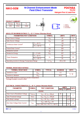 PD676BA Datasheet PDF Niko Semiconductor