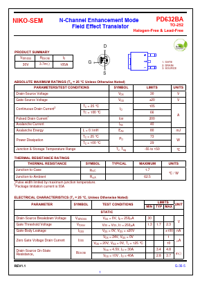 PD632BA Datasheet PDF Niko Semiconductor