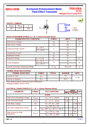 PD616BA Datasheet PDF Niko Semiconductor