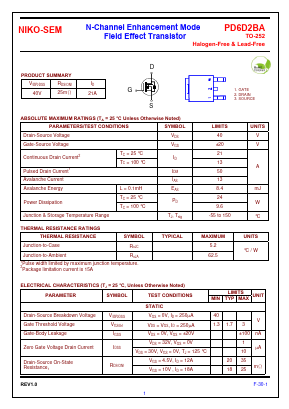 PD6D2BA Datasheet PDF Niko Semiconductor