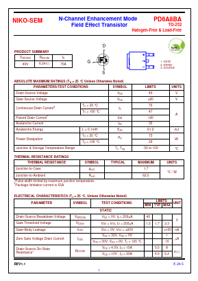 PD6A8BA Datasheet PDF Niko Semiconductor