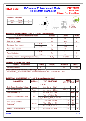 PB521BX Datasheet PDF Niko Semiconductor