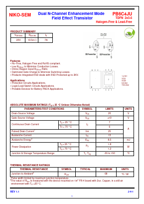 PB6C4JU Datasheet PDF Niko Semiconductor