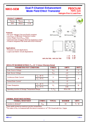 PB5C5JW Datasheet PDF Niko Semiconductor