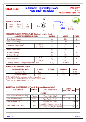 P1065VD Datasheet PDF Niko Semiconductor