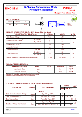 P0908ATF Datasheet PDF Niko Semiconductor