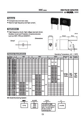 HHC630V273K Datasheet PDF Okaya Electric America, Inc.