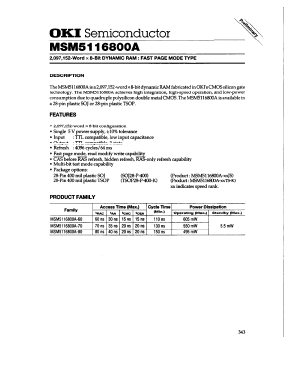 MSM5116800A-70TS-K Datasheet PDF Oki Electric Industry