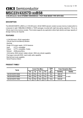 MSC23V43257D Datasheet PDF Oki Electric Industry