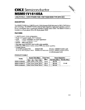 MSM51V16165A-70TS-K Datasheet PDF Oki Electric Industry