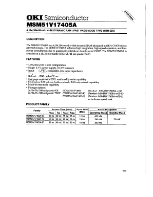 MSM51V17405A-70TS-K Datasheet PDF Oki Electric Industry