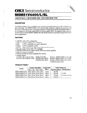 MSM51V4400 Datasheet PDF Oki Electric Industry