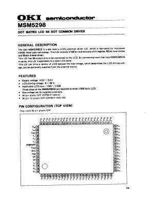 MSM5298 Datasheet PDF Oki Electric Industry