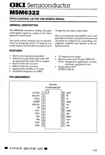 MSM6322 Datasheet PDF Oki Electric Industry