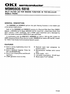 MSM6808 Datasheet PDF Oki Electric Industry