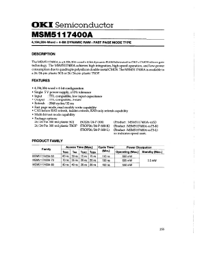 MSM5117400A-80TS-L Datasheet PDF Oki Electric Industry