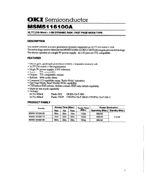 MSM5116100A-70TK Datasheet PDF Oki Electric Industry