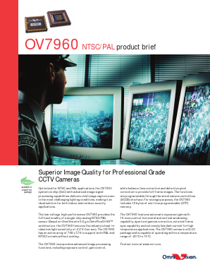 OV7960 Datasheet PDF OmniVision Technologies, Inc.