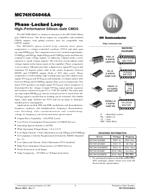 MC74HC4046ADTEL Datasheet PDF ON Semiconductor