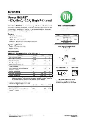 MCH3383 Datasheet PDF ON Semiconductor