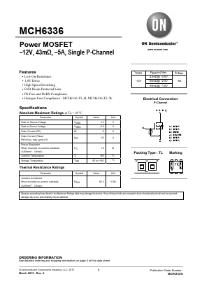 MCH6336 Datasheet PDF ON Semiconductor