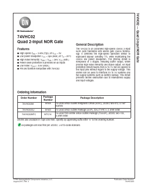 74VHC02M Datasheet PDF ON Semiconductor