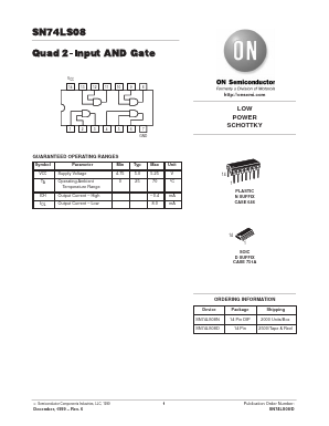 SN74LS08MEL Datasheet PDF ON Semiconductor