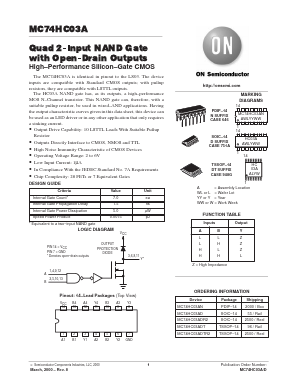MC74HC03ADT Datasheet PDF ON Semiconductor