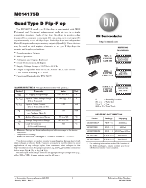MC14175BFR2 Datasheet PDF ON Semiconductor