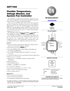 ADT7462ACPZ-REEL Datasheet PDF ON Semiconductor