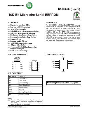 CAT93C86XA-1.8-G Datasheet PDF ON Semiconductor