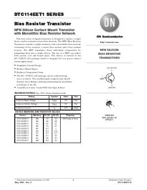 DTC144EE Datasheet PDF ON Semiconductor