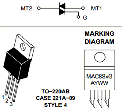 MAC8SDG Datasheet PDF ON Semiconductor