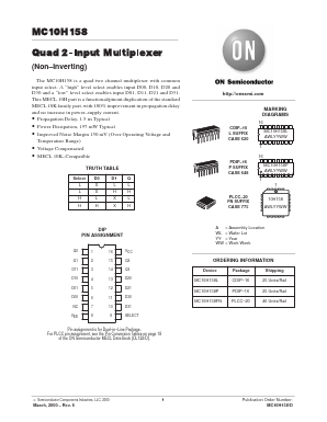 MC10H158L Datasheet PDF ON Semiconductor