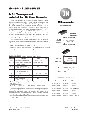 MC14514B Datasheet PDF ON Semiconductor