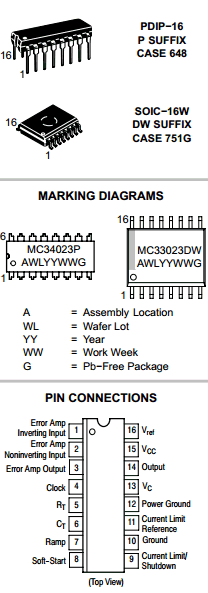 MC33023DWR2G Datasheet PDF ON Semiconductor